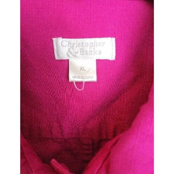 Christopher & Banks Pink Button Front Career Casual Blazer Jacket Womens Size XL - Picture 3 of 11